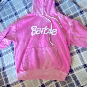 forever 21 womens plus large pink tye-dye barbie hoodie